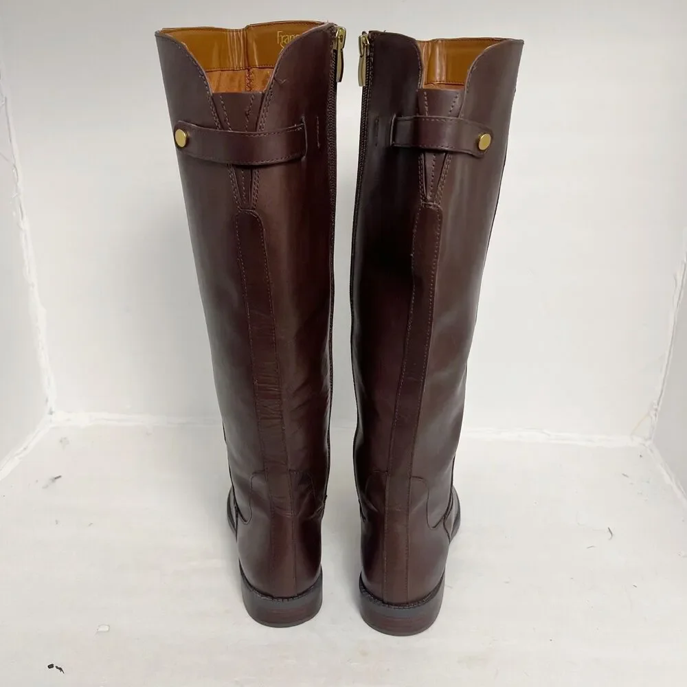Franco Sarto Castor Brown Leather Knee High Riding Boots Women's Size 7.5